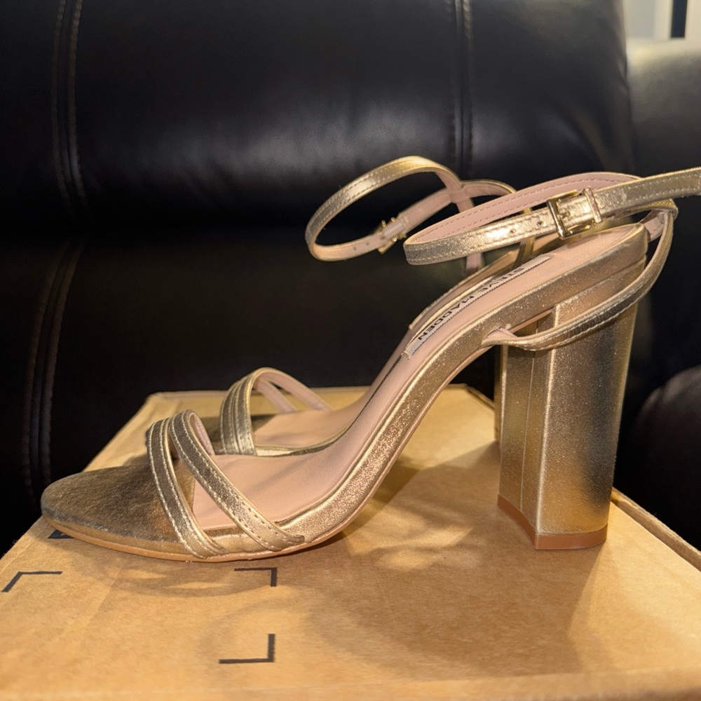 Steve Madden Gold Strappy Heels